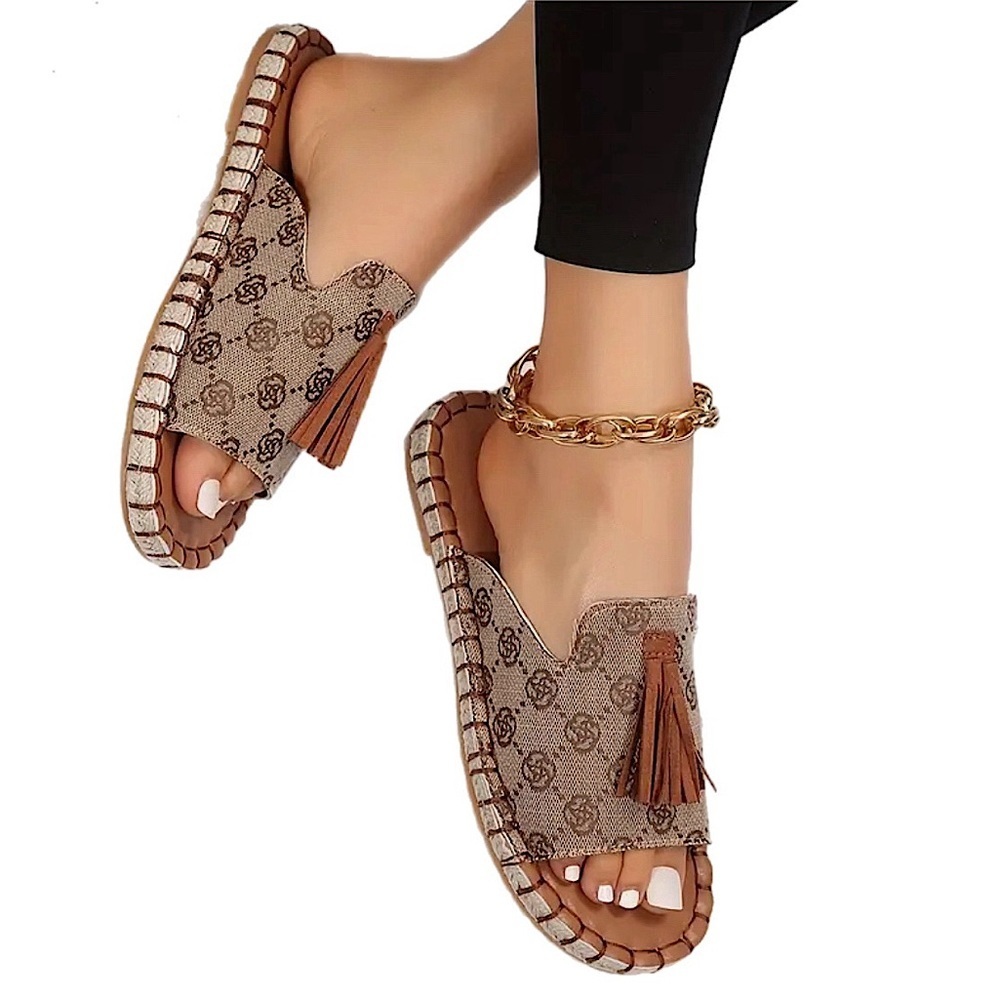 Rose Pattern Flat Slides - Picture 5 of 5